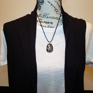 Handmade Dichroic Glass Pendant Necklace.